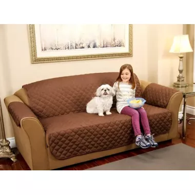 Стеганое покрывало-накидка на  диван двухстороннее  Couch Coat