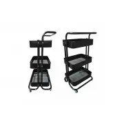 Стеллаж этажерка с полками на колесах ZM-1670 черный