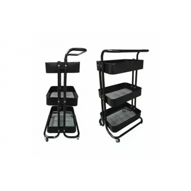 Стеллаж этажерка с полками на колесах ZM-1670 черный