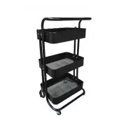 Стеллаж этажерка с полками на колесах ZM-1670 черный