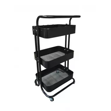 Стеллаж этажерка с полками на колесах ZM-1670 черный