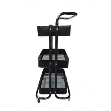 Стеллаж этажерка с полками на колесах ZM-1670 черный