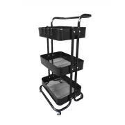 Стеллаж этажерка с полками на колесах ZM-1670 черный