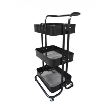 Стеллаж этажерка с полками на колесах ZM-1670 черный