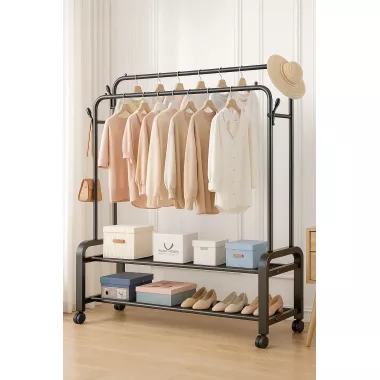 Стойка-вешалка для одежды и обуви двойная Multipurpose Hanger 96х44х162см