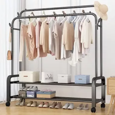 Стойка-вешалка для одежды и обуви двойная Multipurpose Hanger 96х44х162см