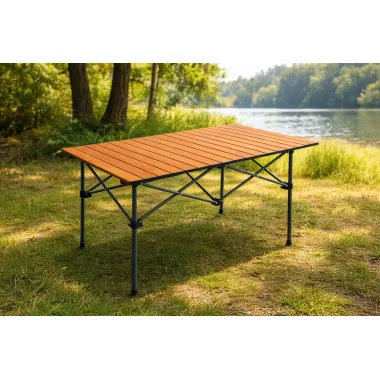 Стол складной STD-09 120х60см в чехле, туристический, для рыбалки коричневый