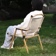 Стул STD-05 складной, металл+ткань В760*Ш500*Д510мм бежевый