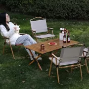 Стул STD-05 складной, металл+ткань В760*Ш500*Д510мм бежевый