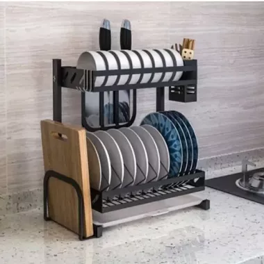 Органайзер-полка для посуды 2 яруса настольная сушилка  MJ-4014