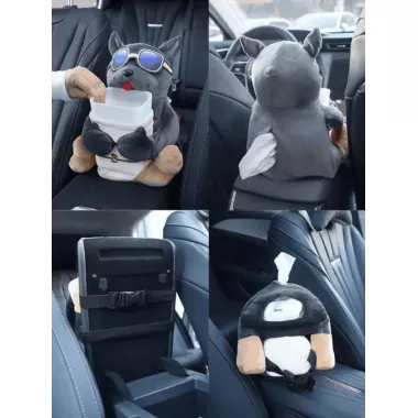 Стильная салфетница с собакой 2 в 1 Хит милый мультяшный автомобильный ящик для салфеток