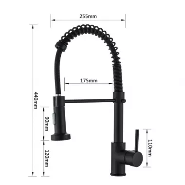 Стильный кухонный смеситель Matte Black гибкий кран с вращением потока в 360 градусов Стильный кухонный смеситель Matte Black гибкий кран с вращением потока в 360 градусов