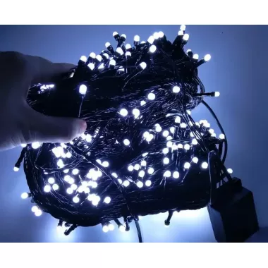 Світлодіодна Гірлянда нитка 201 led Біла (чорний дріт) Світлодіодна Гірлянда нитка 201 led Біла (чорний дріт)