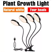 Светодиодная фитолампа для растений Suntech на 4 головки полный спектр с таймером и гибким кронштейном