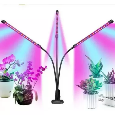 Светодиодная фитолампа Grow Light для выращивания растений, рассады Полный спектр 3 головы Светодиодная фитолампа Grow Light для выращивания растений, рассады Полный спектр 3 головы