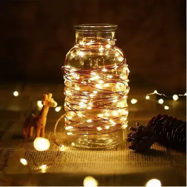 Светодиодная гирлянда Роса USB+пульт ДУ цвет Теплый Белый 10м