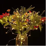 Светодиодная гирлянда Роса USB+пульт ДУ цвет Теплый Белый 10м