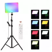 Светодиодная прямоугольная LED-лампа разноцветная RGB PM26 с пультом