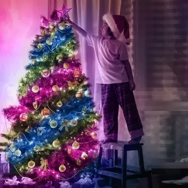 Світлодіодна розумна гірлянда Smart Роса RGB 100 LED з Bluetooth для ялинки від USB 10м Світлодіодна розумна гірлянда Smart Роса RGB 100 LED з Bluetooth для ялинки від USB 10м