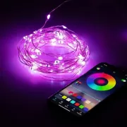Світлодіодна розумна гірлянда Smart Роса RGB 100 LED з Bluetooth для ялинки від USB 10м