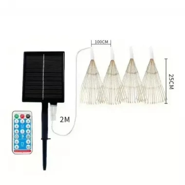 Світлодіодні кульові лампи Solar Starburst, світлодіодні вогні з дистанційним керуванням, 8 режимами Теплий білий Світлодіодні кульові лампи Solar Starburst, світлодіодні вогні з дистанційним керуванням, 8 режимами Теплий білий