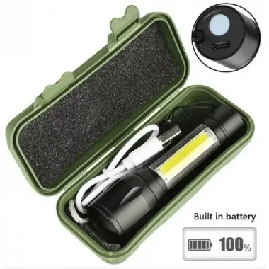 Светодиодный фонарик Bailong Police COB USB BL-511 BL-515 BL-513 в пластиковом чехле Светодиодный фонарик Bailong Police COB USB BL-511 BL-515 BL-513 в пластиковом чехле