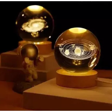 Светодиодный хрустальный шар, декоративный универсальный 3D ночник, хрустальный шар