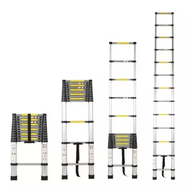 Телескопическая складная лестница 4,7 м компактная из нержавеющей стали до 150 кг Телескопическая складная лестница 4,7 м компактная из нержавеющей стали до 150 кг