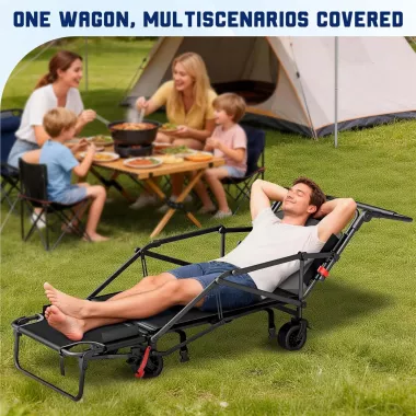 Тележка-кровать для кемпинга / Тележка трансформер 2 в 1 для пикника