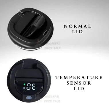 Термокружка с сенсорным дисплеем в силиконовом покрытие с откидной крышкой,500 мл