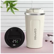Термокружка с сенсорным дисплеем в силиконовом покрытие с откидной крышкой,500 мл