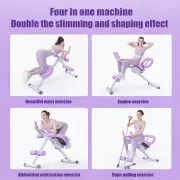 Тренажер напольный (myj) для пресса и ног, с резинками MM3000 Фиолетовый