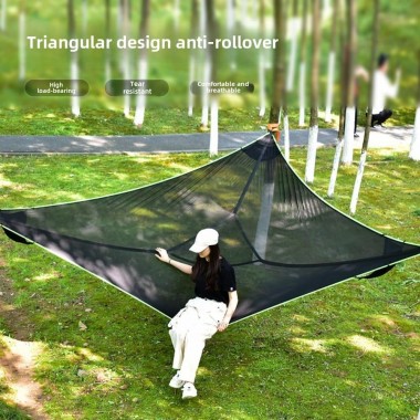Трикутний похідний гамак Air Triangle / Портативний тримісний гамак Трикутний похідний гамак Air Triangle / Портативний тримісний гамак
