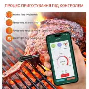 Цифровой Bluetooth термометр с управлением через телефон, для мяса, гриля и духовки