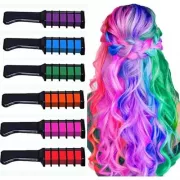 Набор мела для волос 10 шт Hair chalk Разноцветные красители расческа для детей и взрослых