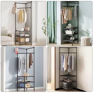 Угловая вешалка в прихожую с подставкой для обуви Corner coat rack