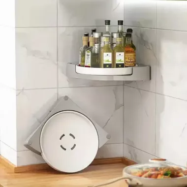 Кутова обертова полиця  для ванної кімнати Multi Functional Rotational Tray