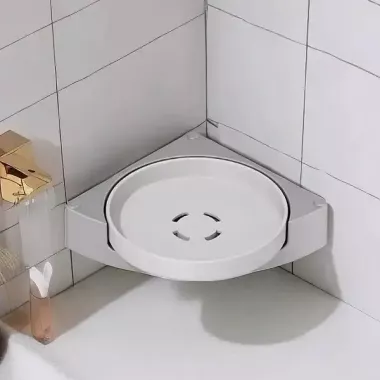 Кутова обертова полиця  для ванної кімнати Multi Functional Rotational Tray