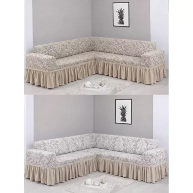 Угловой жаккардовый чехол на диван, универсальный натяжной чехол, накидка на диван