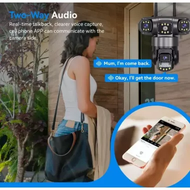 Уличная поворотная Wi-Fi IP камера видеонаблюдения EVKVO SC28 V380 Pro | 3 Линзы | 16MP Уличная поворотная Wi-Fi IP камера видеонаблюдения EVKVO SC28 V380 Pro | 3 Линзы | 16MP