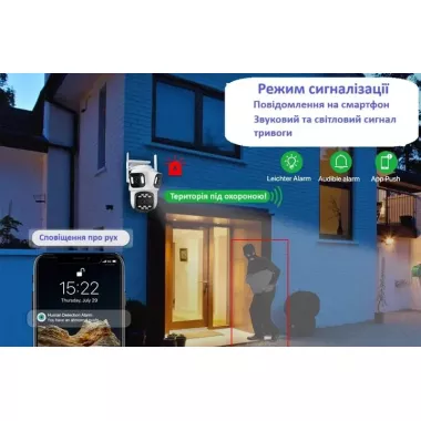 Уличная WiFi IP камера 9Мп 3 объектива / Камера видеонаблюдения с влагозащитой