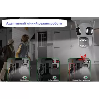 Уличная WiFi IP камера 9Мп 3 объектива / Камера видеонаблюдения с влагозащитой