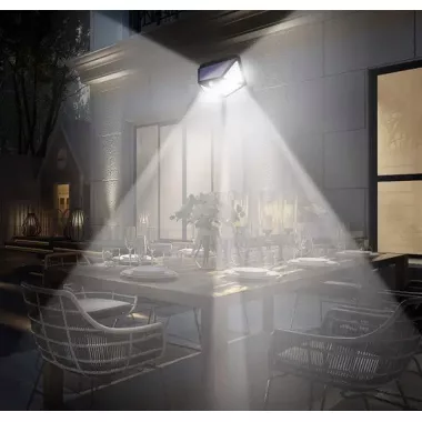 Уличный настенный светильник Lesko SH-100 на солнечной батарее с датчиком движения 100 LED диодов