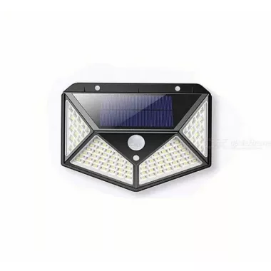 Уличный настенный светильник Lesko SH-100 на солнечной батарее с датчиком движения 100 LED диодов