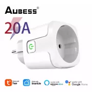 Умная смарт WiFi розетка 20А со счетчиком электроэнергии и таймером Белая Розетка Smart Plug с энергометром