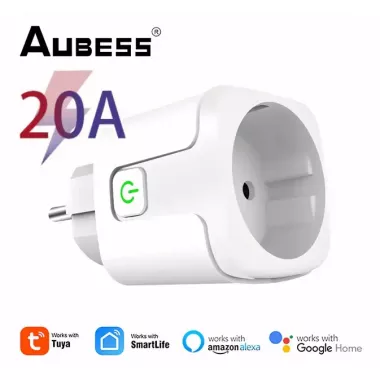 Умная смарт WiFi розетка 20А со счетчиком электроэнергии и таймером Белая Розетка Smart Plug с энергометром Умная смарт WiFi розетка 20А со счетчиком электроэнергии и таймером Белая Розетка Smart Plug с энергометром