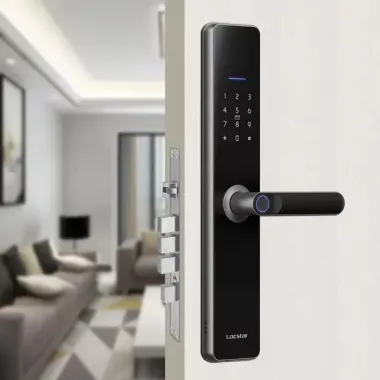 Дверний сенсорний замок з відбитком пальця,розумна біометрична дверна ручка, 4 способи відкриття
