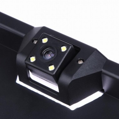 Камера заднього виду в номерній рамці з 4 LED підсвічуванням Black
