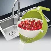 Универсальная миска – друшляк Mesh Strainer Drain Basket ∙ Хозяйственная силиконовая корзина со сливом 2в1