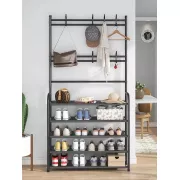 черная Универсальная вешалка для одежды New simple floor clothes rack 5 полок